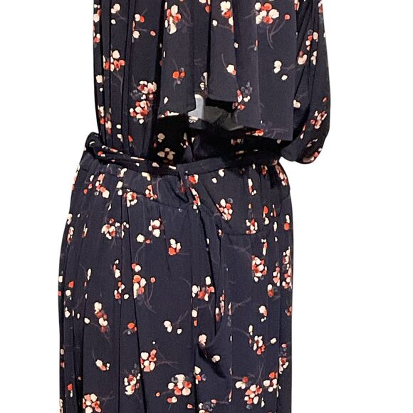 Kaileigh Faux Wrap V-neck Midi Dress 3X Floral - Picture 10 of 11